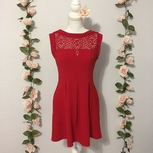 Red Lace Sleeveless Dress